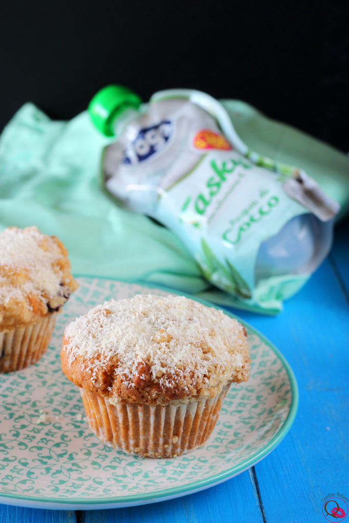 Muffins al cocco e cioccolato senza zucchero