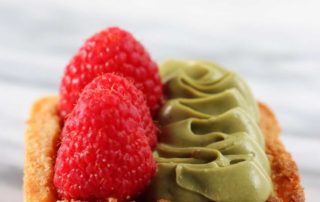 Crostatina ai lamponi e Nutella di pistacchio particolare